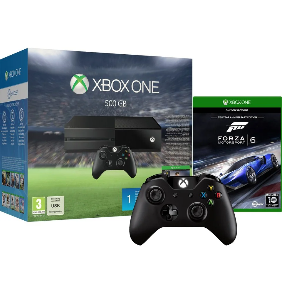 Xbox One 500GB Console - Includes FIFA 16 & Forza Motorsport 6 + Extra Wireless Controller Image 1
