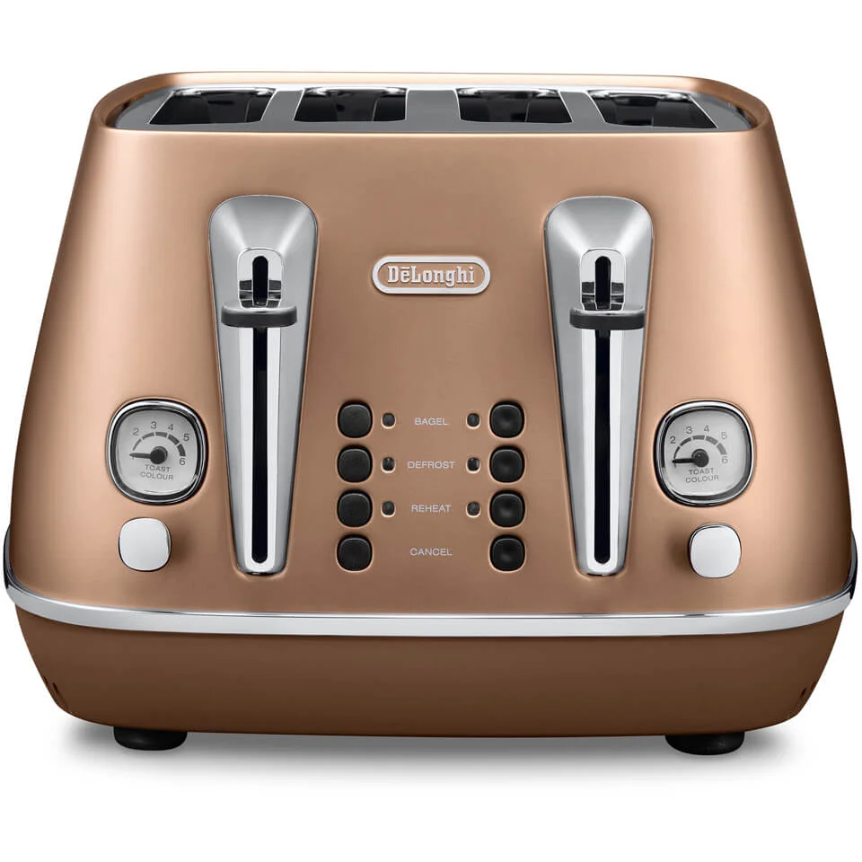 De'Longhi CTI4003.CP Distinta 4 Slice Toaster - Copper Finish Image 1