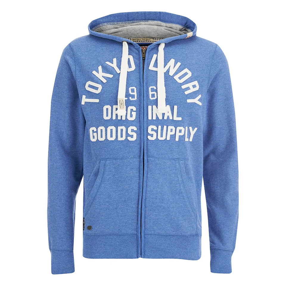 Tokyo Laundry Men's Tomahawk Bay Zip Through Hoody - Cornflower Blue - S - Blue Image 1