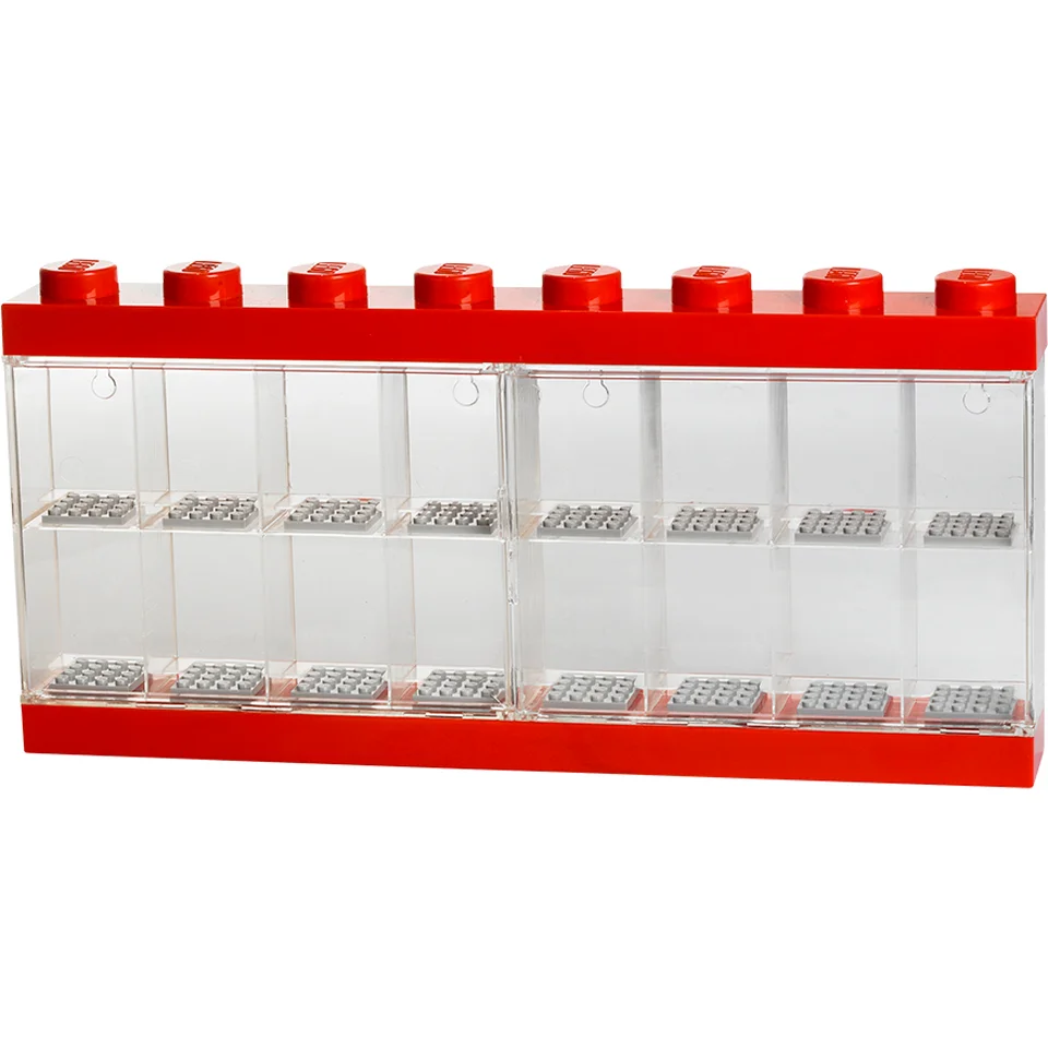 LEGO Mini Figure Display (16 Minifigures) - Bright Red Image 1