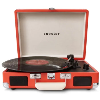 Crosley Cruiser Portable Turntable with Built-In Stereo Speakers - Burnt Orange