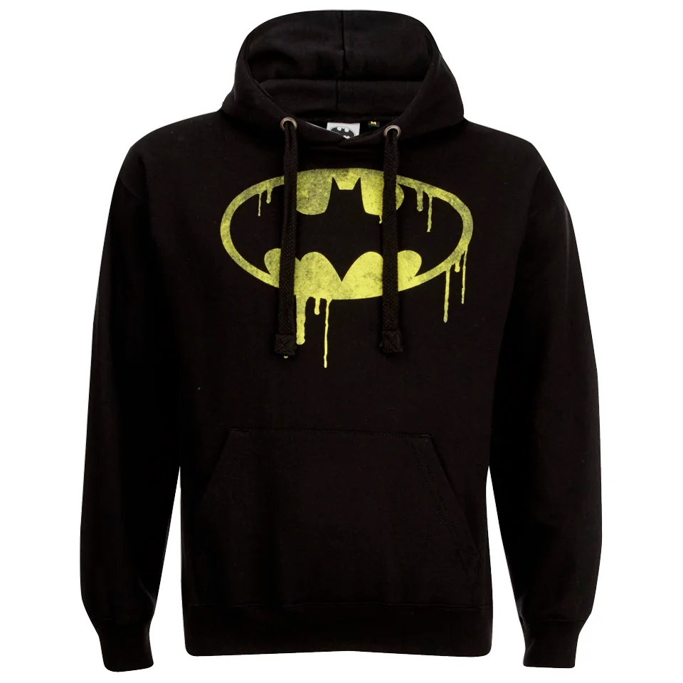 DC Comics Men's Batman Dripping Logo Hoody - Black - S - Black Image 1