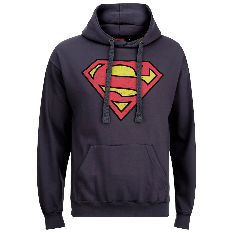 DC Comics Men's Superman Distress Logo Hoody - Petrol Blue - S - Blue Image 1