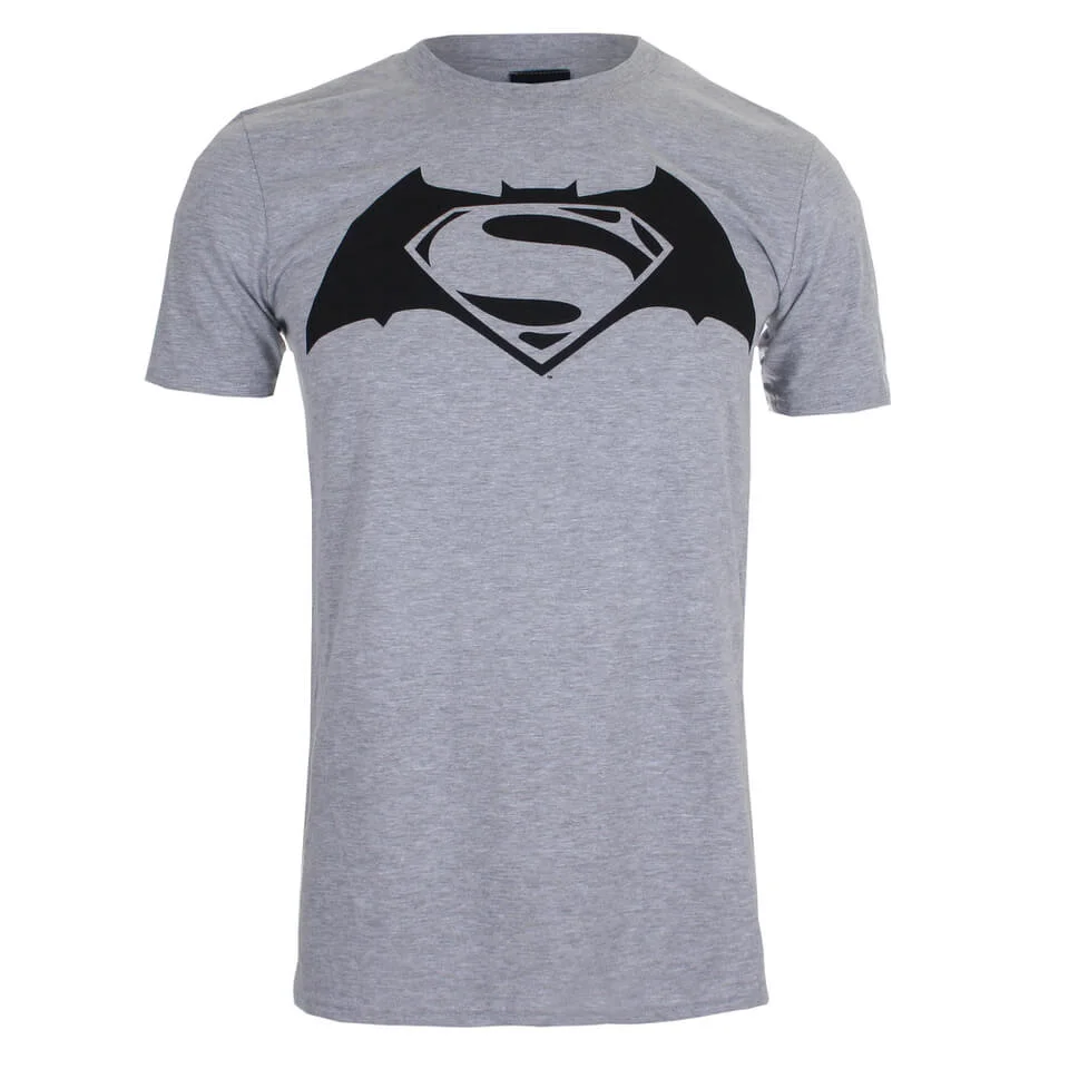 DC Comics Men's Batman v Superman Logo T-Shirt - Sport Grey - S - Grey Image 1