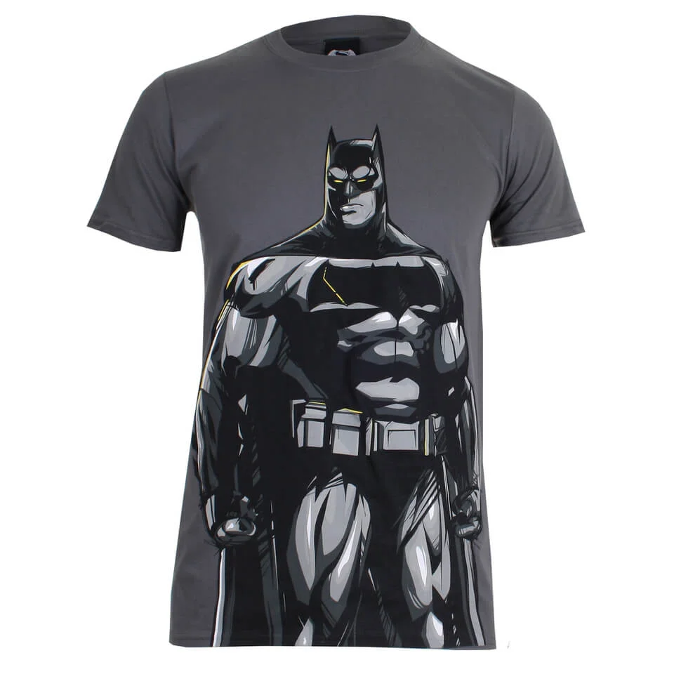 DC Comics Men's Batman v Superman Batman T-Shirt - Charcoal - S - Grey Image 1