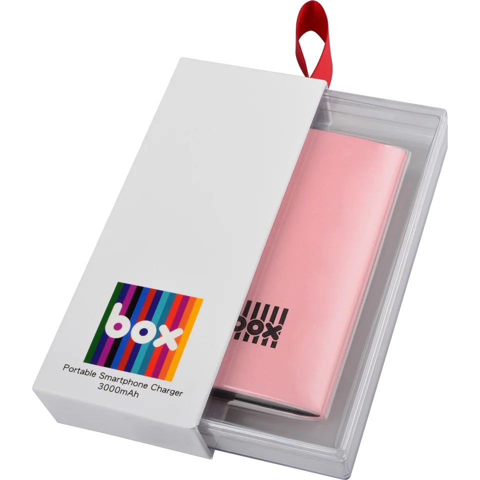 BOX Lithium Polymer Smartphone Charger - Pink (3000mAh) Image 1