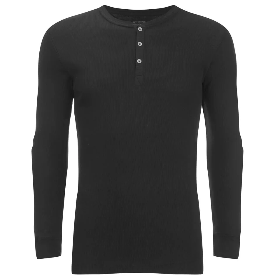 Levi's Men's Long Sleeve Grandad Top - Black - S - Black Image 1