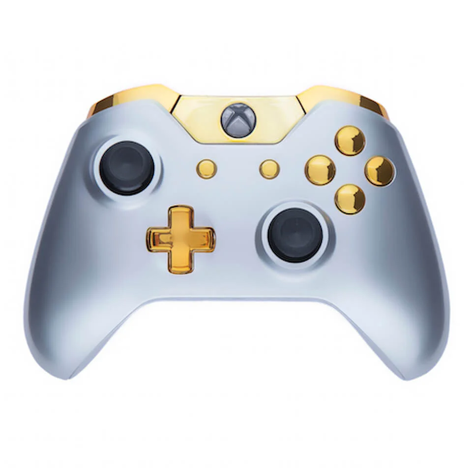 Xbox One Wireless Custom Controller - Gloss Silver & Gold Image 1