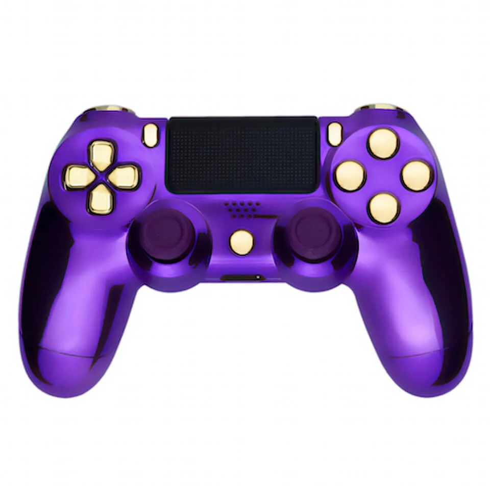 PlayStation DualShock 4 Custom Controller - Chrome Purple & Gold Image 1