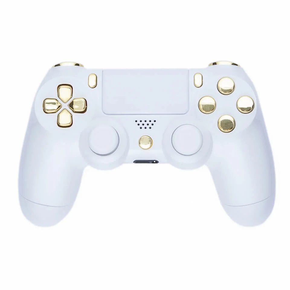 PlayStation DualShock 4 Custom Controller - White & Gold Image 1