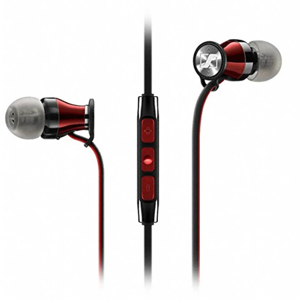 Sennheiser M2IE Momentum Earphones Inc In-Line Mic and Remote - Black Chrome - iPhone/iPad/iPod Image 1