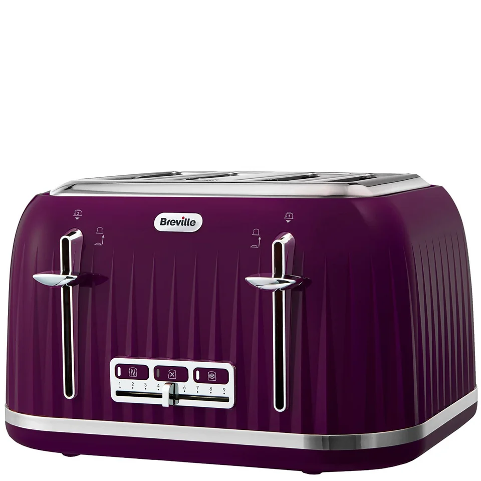 Breville VTT634 Impressions 4 Slice Toaster - Damson Image 1