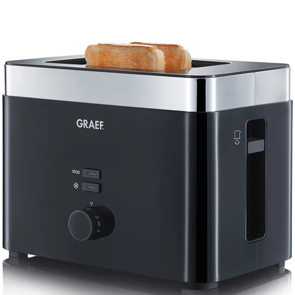 Graef TO62.UK 2 Slice Compact Toaster - Black Image 1