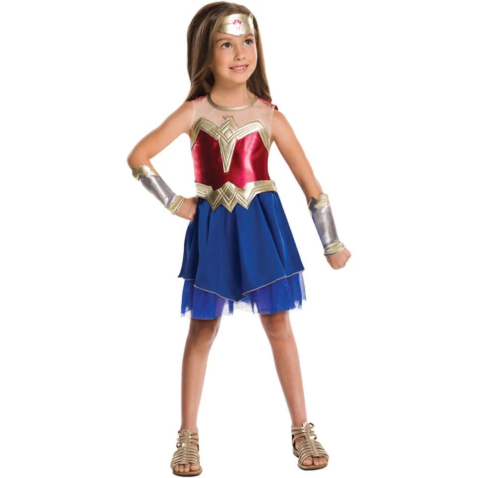 DC Comics Girls' Wonder Woman Fancy Dress - 5-6 Years - Multi Image 1