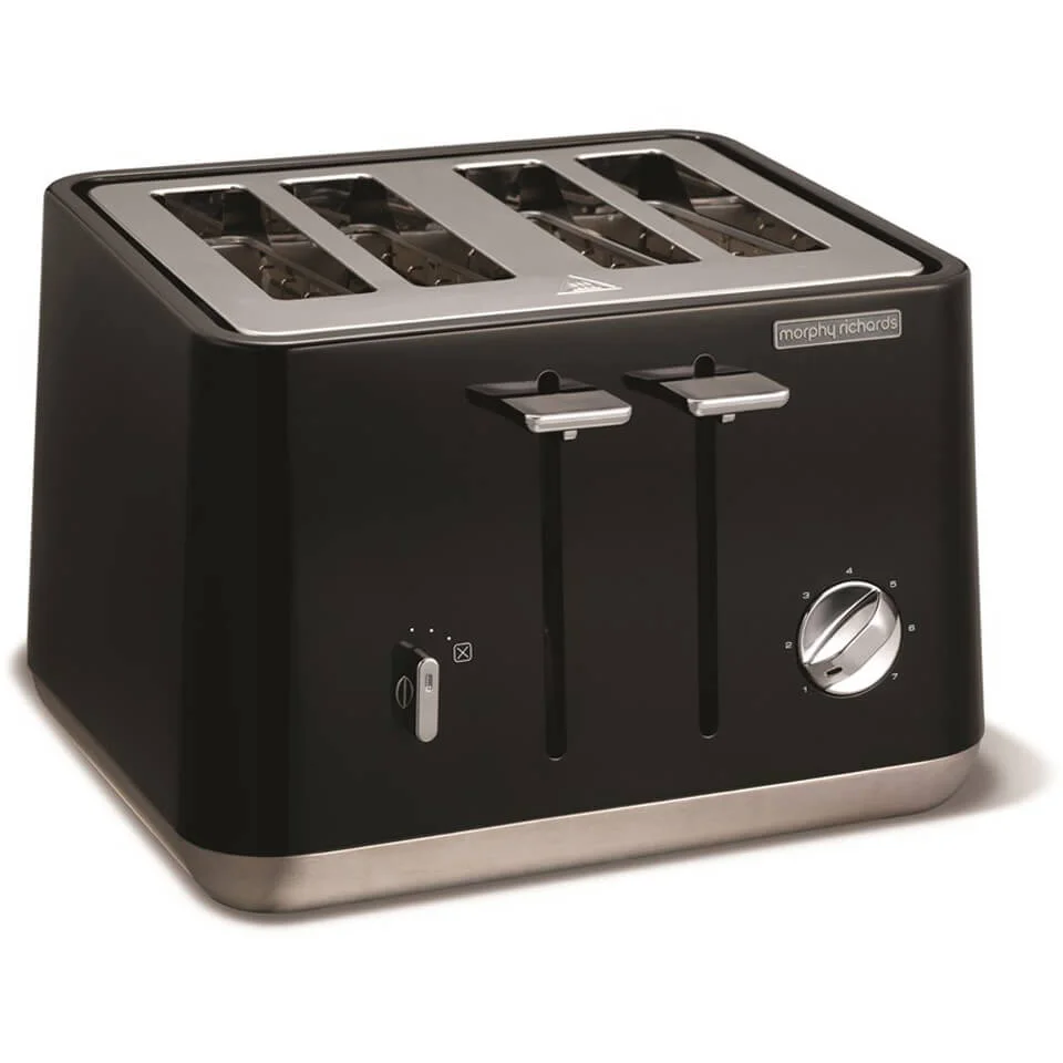 Morphy Richards 240002 Aspect Steel 4 Slice Toaster - Black Image 1