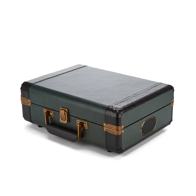 GPO Retro Ambassador Brief Case Turntable - Green/Black