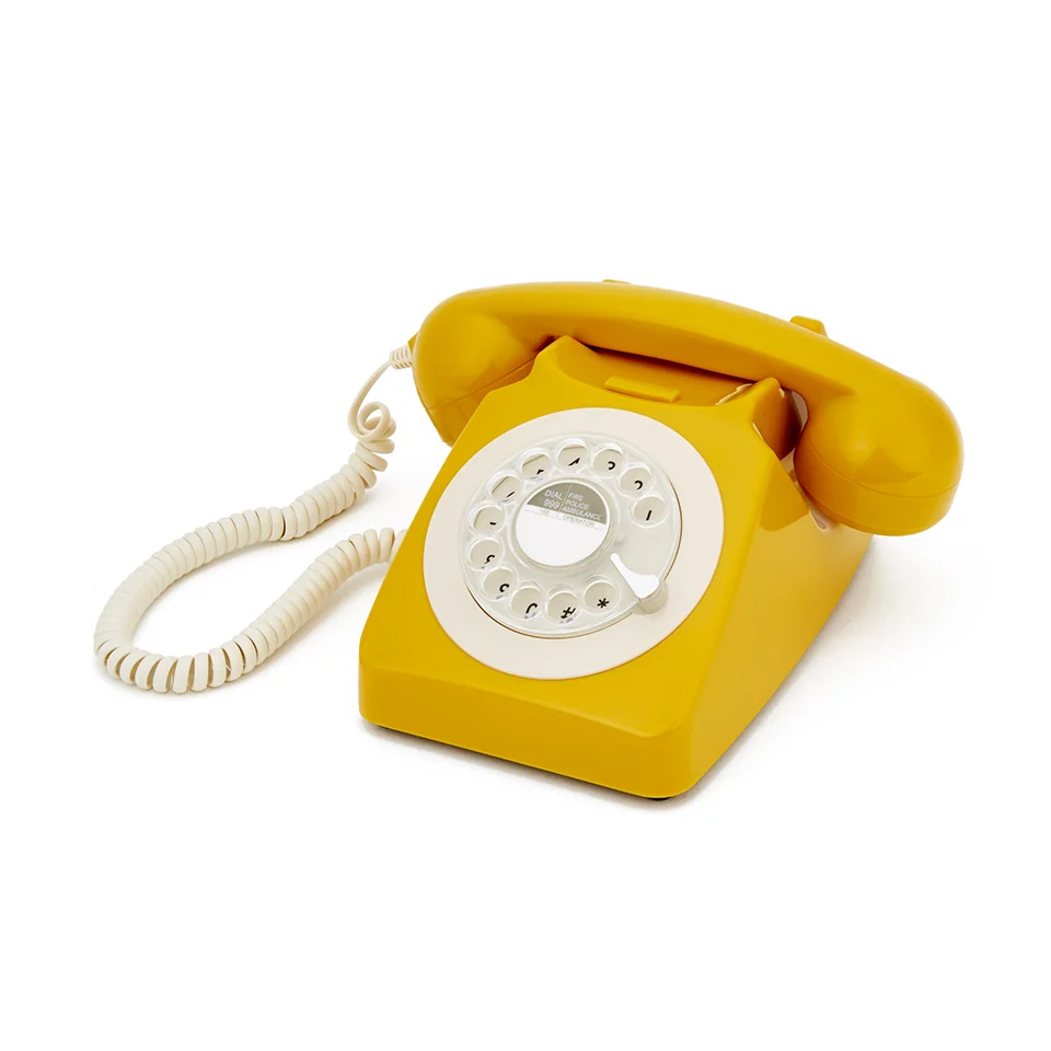 GPO Retro 746 Rotary Dial Telephone - Mustard Image 1