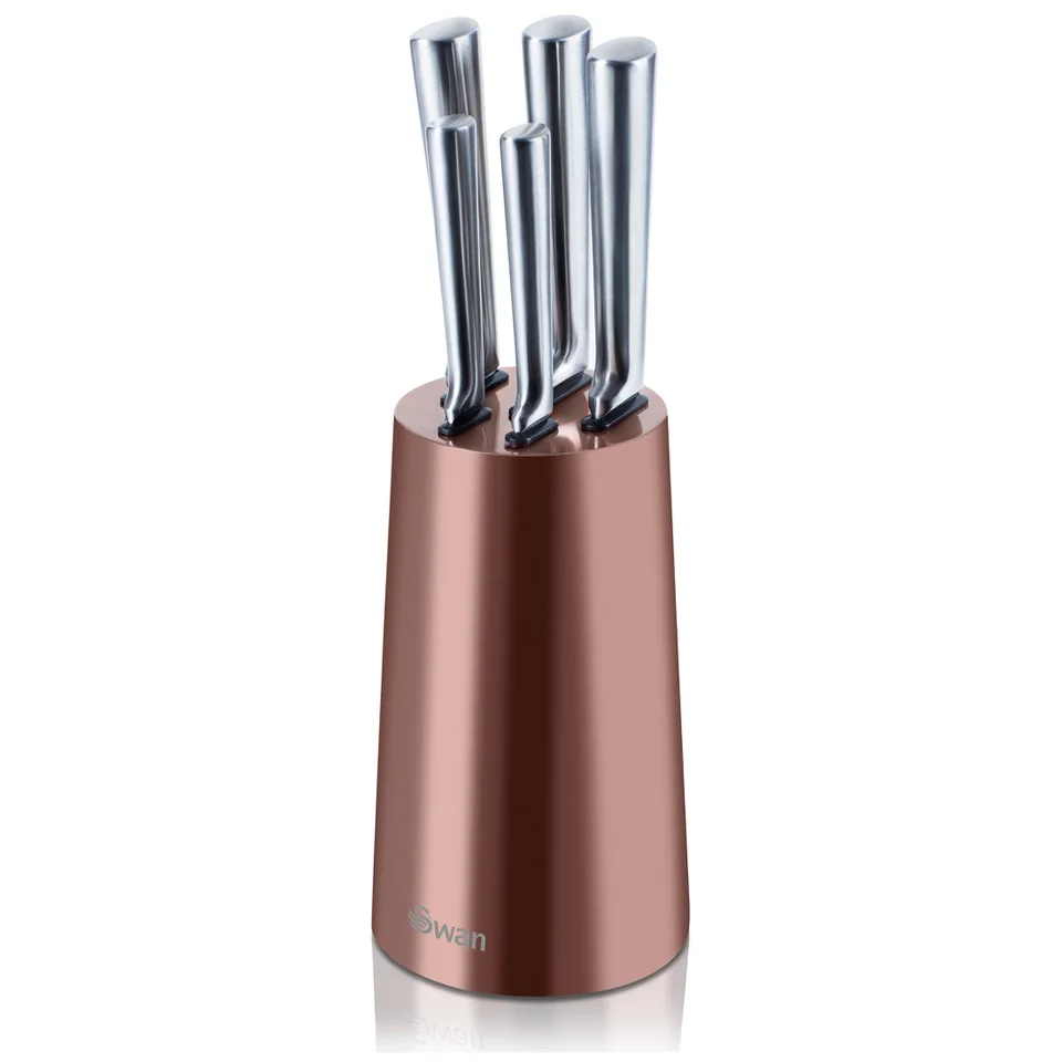 Swan SWKB1010COPN 5 Piece Knife Block - Copper Image 1