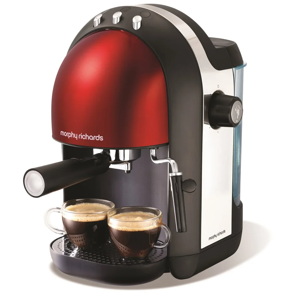 Morphy Richards Accents Espresso Machine - Red Image 1