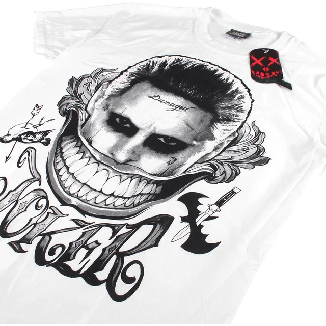 DC Comics Mens Joker Smile T-Shirt - White