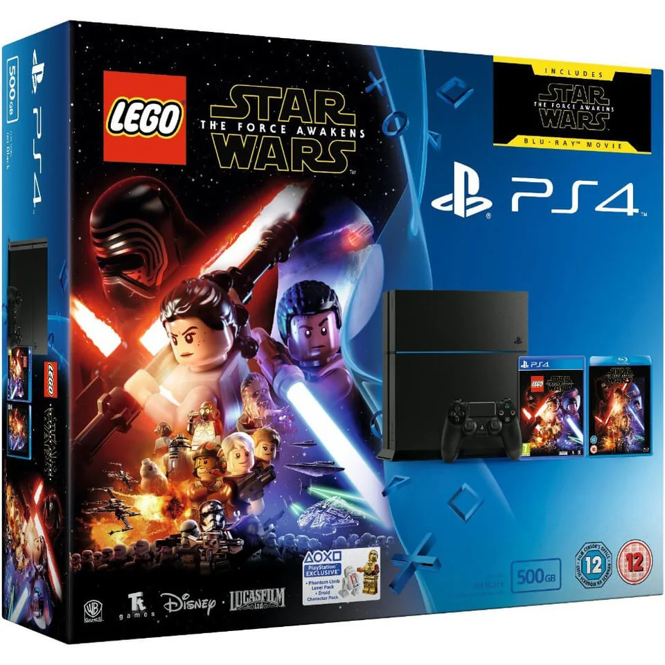 Sony PlayStation 4 500GB - Includes LEGO Star Wars: The Force Awakens & Star Wars: The Force Awakens Blu-ray Image 1