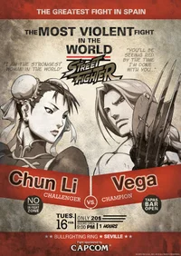 Street Fighter Chun-Li V Vega Art Print - 16.5 x 11.7 - undefined undefined