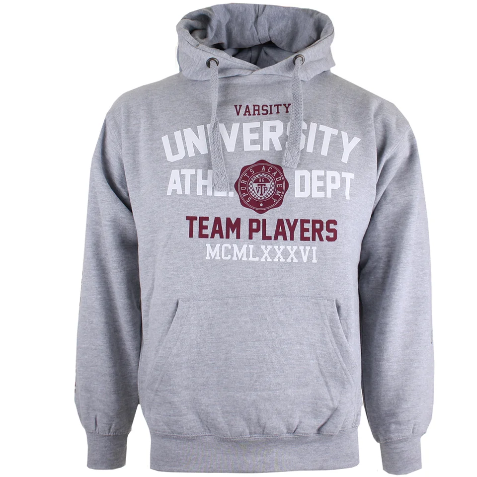 Varsity Team Players Men's University Athletic Hoody - Grey - S - Grey Image 1