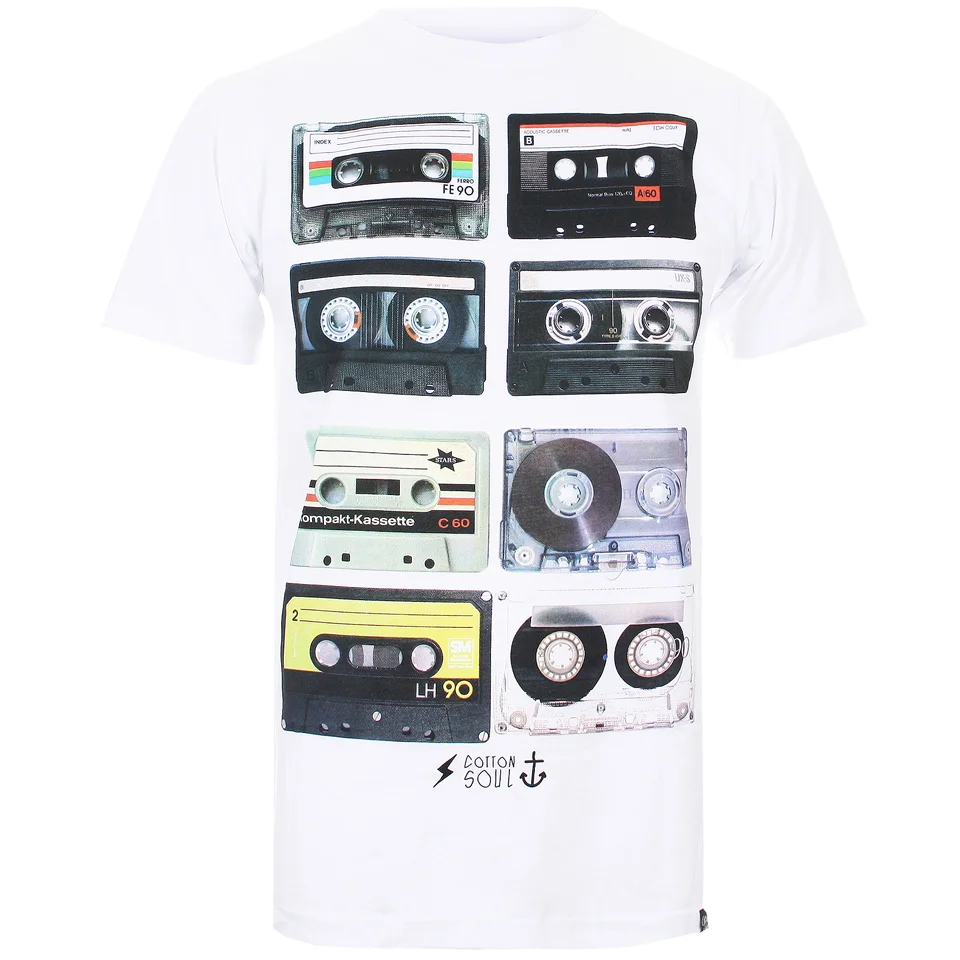 Cotton Soul Men's Retro Tapes T-Shirt - White - S - White Image 1