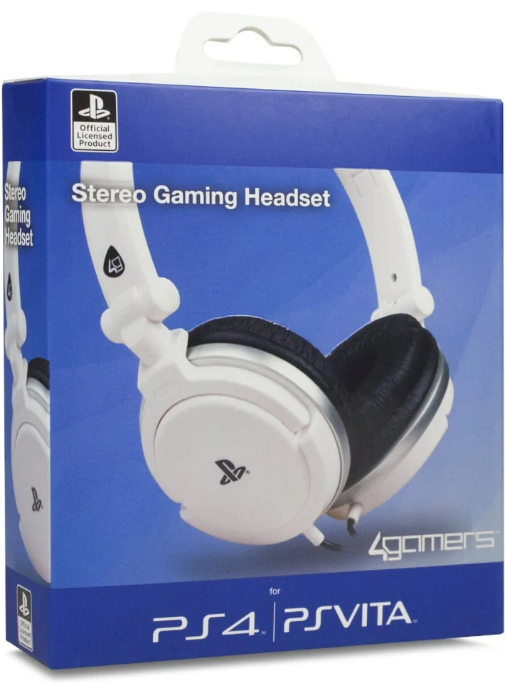 4Gamers Officially Licensed Stereo Gaming Headset - White (PS4/PSVita) Image 1