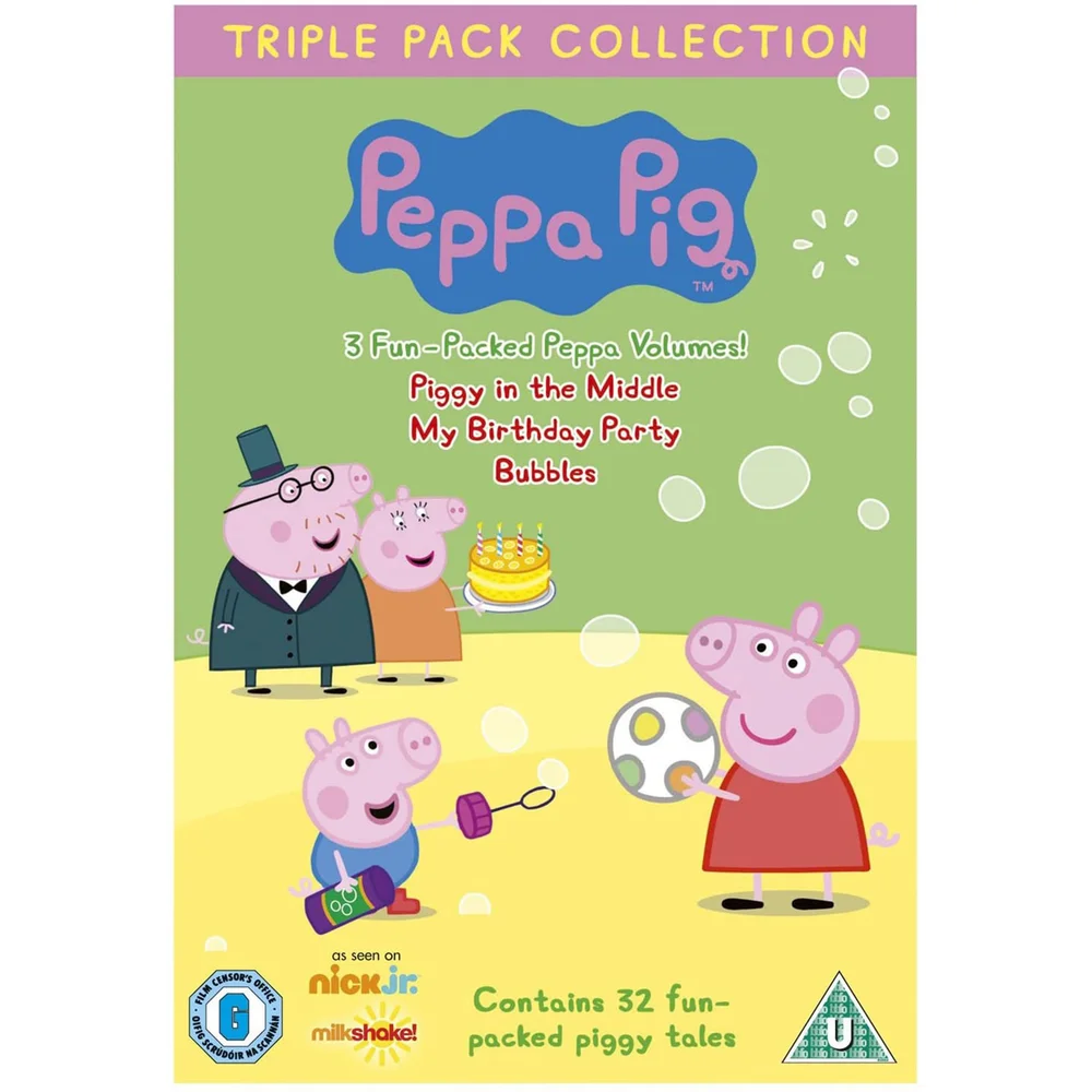 Peppa Pig Triple: Piggy in the Middle / My Birthday Party / Bubbles Image 1