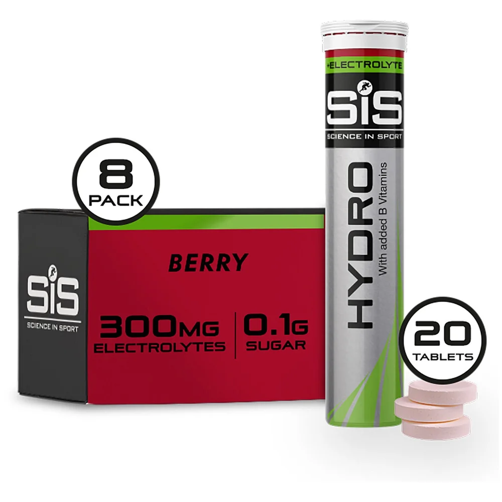 Science in Sport GO Hydro Tablet 8 Tubes of 20 - Berry Image 1