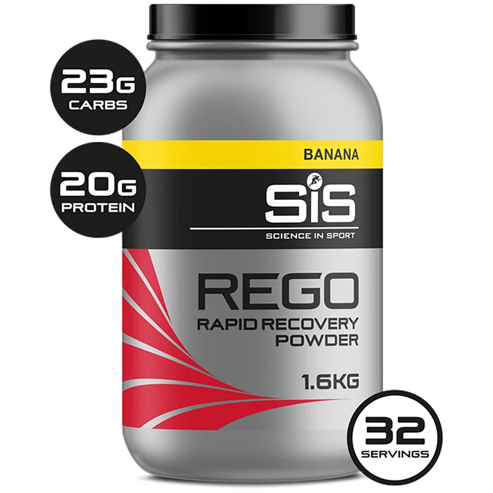 Science in Sport REGO Rapid Recovery Drink Powder 1.6kg Tub - 1.6kg - Tub - Banana Image 1