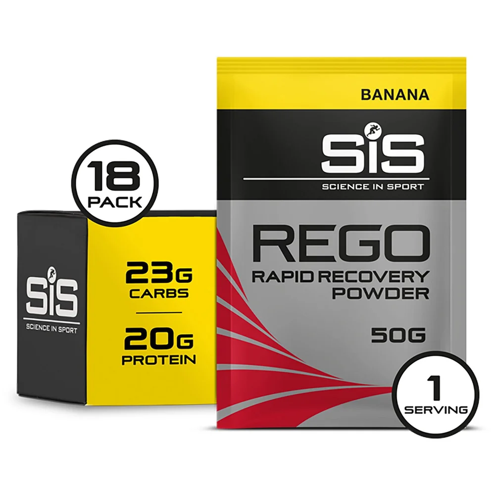 Science in Sport REGO Recovery Drink 50g Sachet Box of 18 - 18Sachets - Box - Banana Image 1