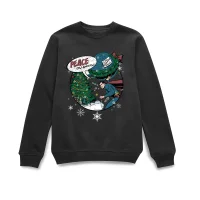 DC Comics Originals Superman Peace On Earth Black Christmas Jumper - undefined undefined