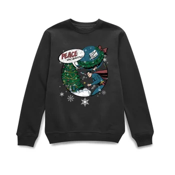 DC Comics Originals Superman Peace On Earth Black Christmas Jumper