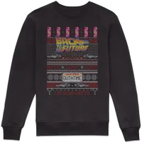 Back To The Future OUTATIME Men's Christmas Jumper - Black
