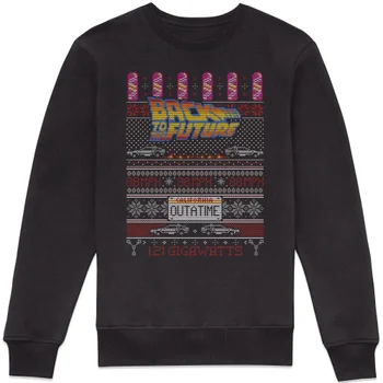 Back To The Future OUTATIME Men's Christmas Jumper - Black
