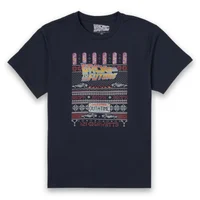 Back To The Future OUTATIME Men's Christmas T-Shirt - Navy - undefined undefined