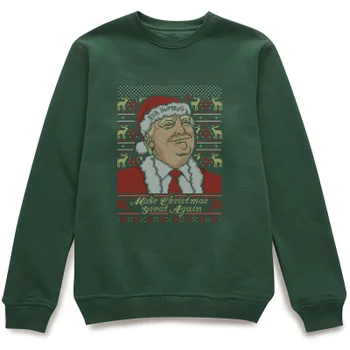 Make Christmas Great Again Donald Trump Men's Green Christmas Jumper