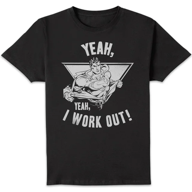 DC Comics Superman I Work Out T-Shirt - Black