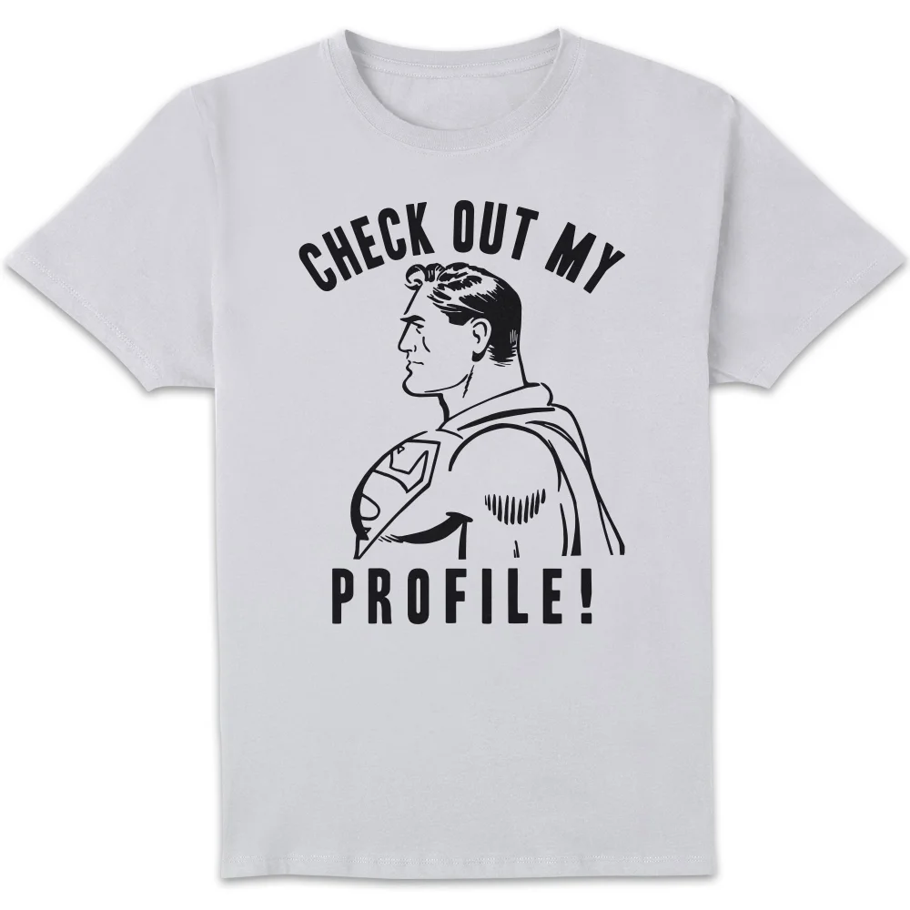 DC Comics Superman Check Out My Profile T-Shirt - White - S Image 1