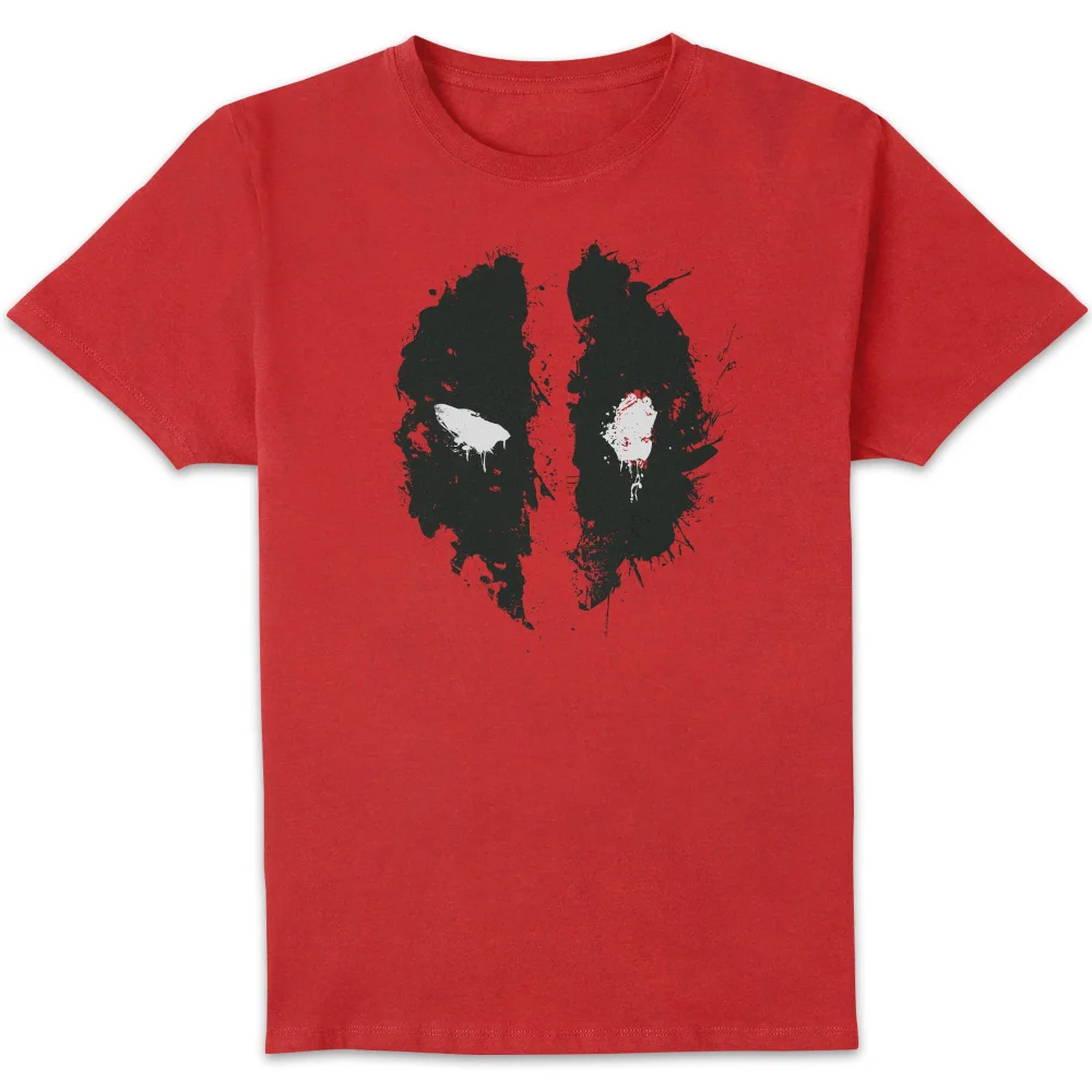 Marvel Deadpool Splat Face T-Shirt - Red - S Image 1