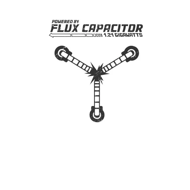 Back To The Future Powered By Flux Capacitor T-Shirt - White