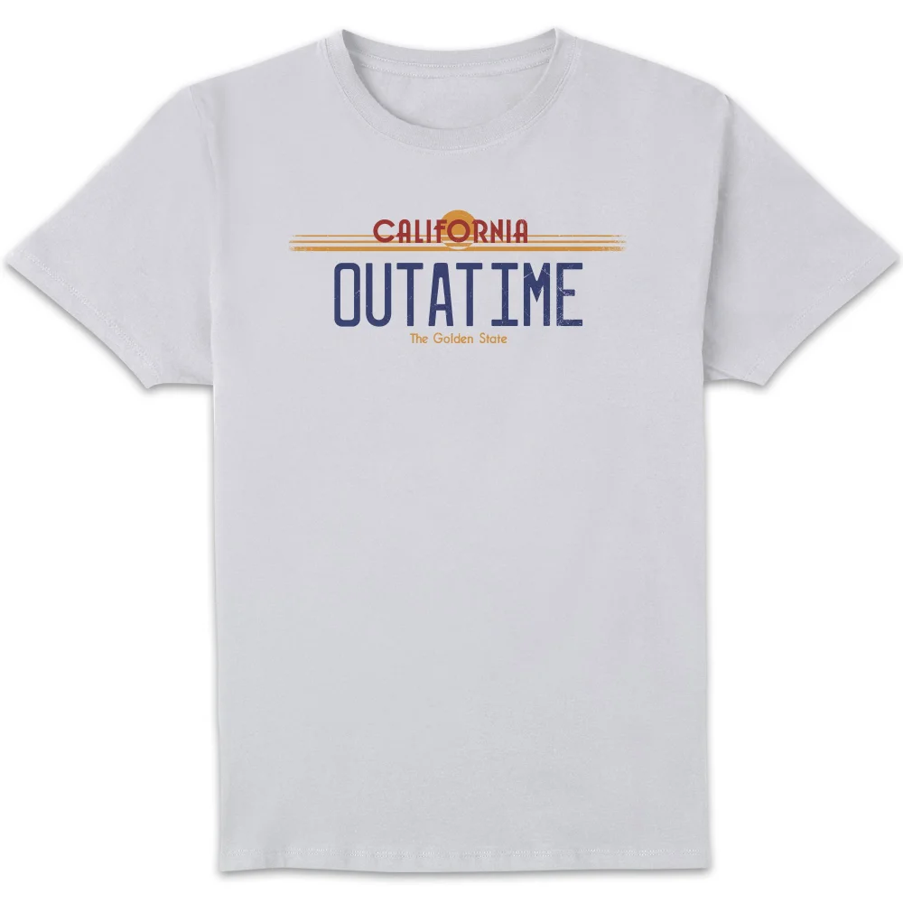 Back To The Future Outatime Plate T-Shirt - White - S Image 1