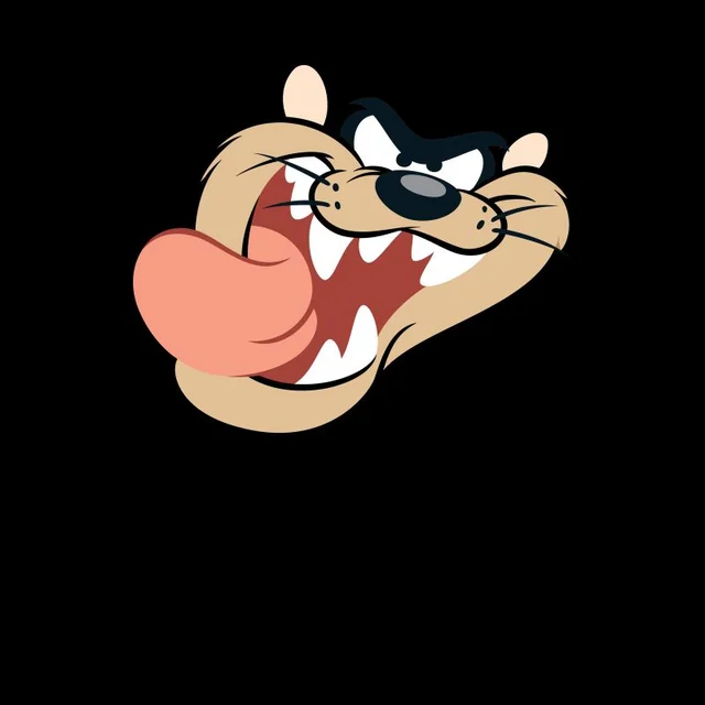 Looney Tunes Tasmanian Devil Face Men's T-Shirt - Black