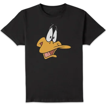 Looney Tunes Daffy Duck Face Men's T-Shirt - Black