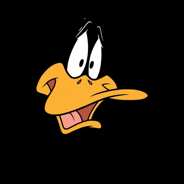 Looney Tunes Daffy Duck Face Men's T-Shirt - Black