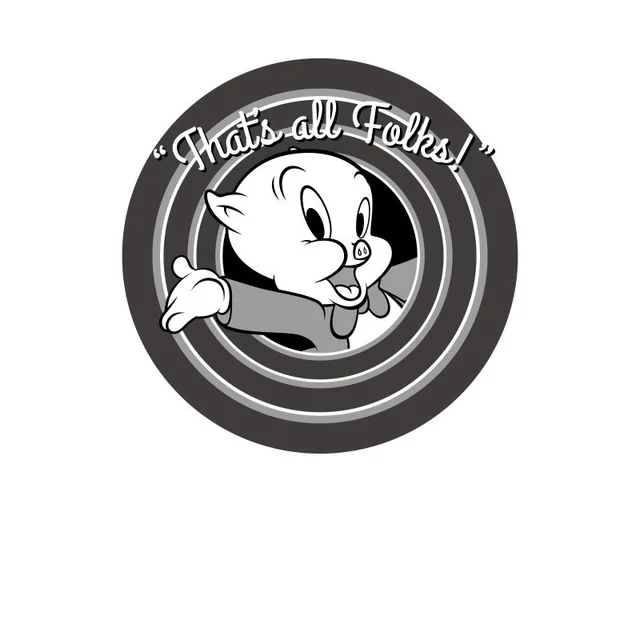 Looney Tunes That's All Folks Porky Pig Men's T-Shirt - White
