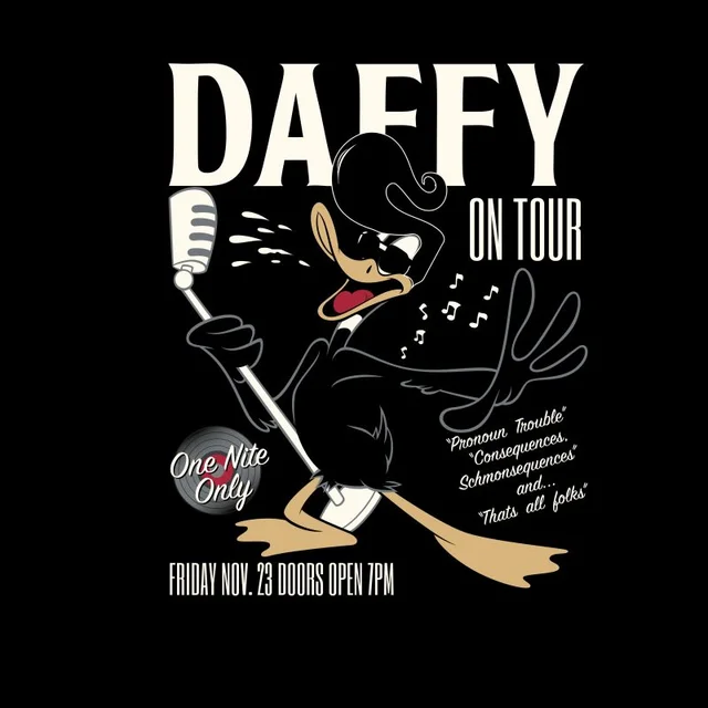 Looney Tunes Daffy Concert Men's T-Shirt - Black