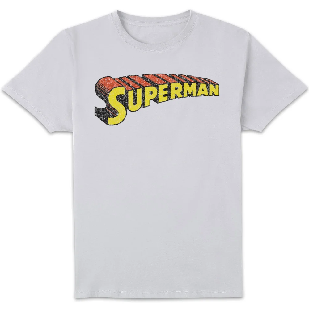 DC Superman Telescopic Crackle Logo Men's T-Shirt - White - S Image 1